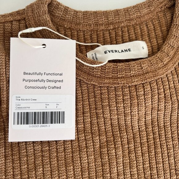NWT Everlane The Cozy Rib Long-Sleeve Tee / cappuccino / small - Picture 3 of 7